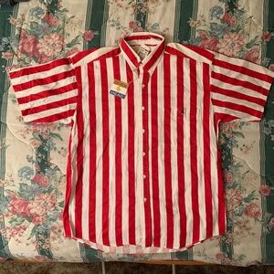 Duck Head red/white short sleeve dress shirt